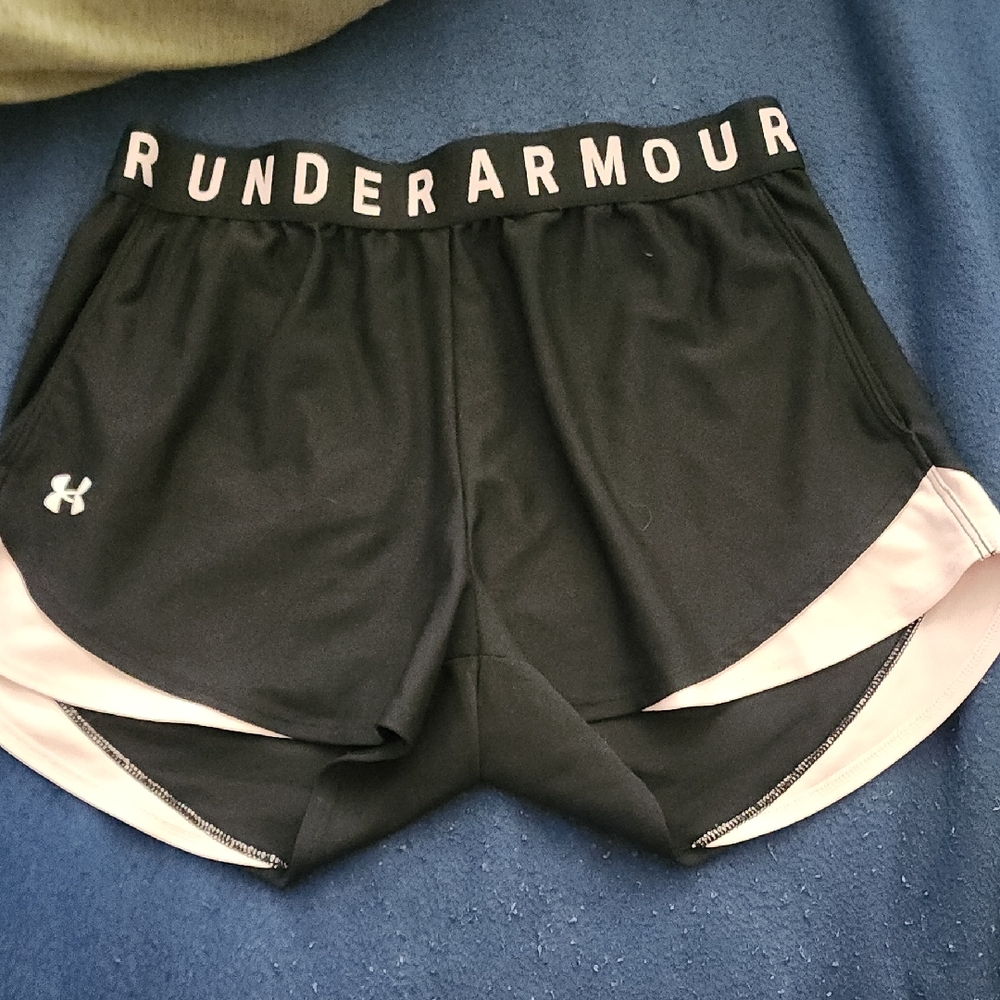 Under Armour Women's Athletic Shorts - Black with Pink Trim